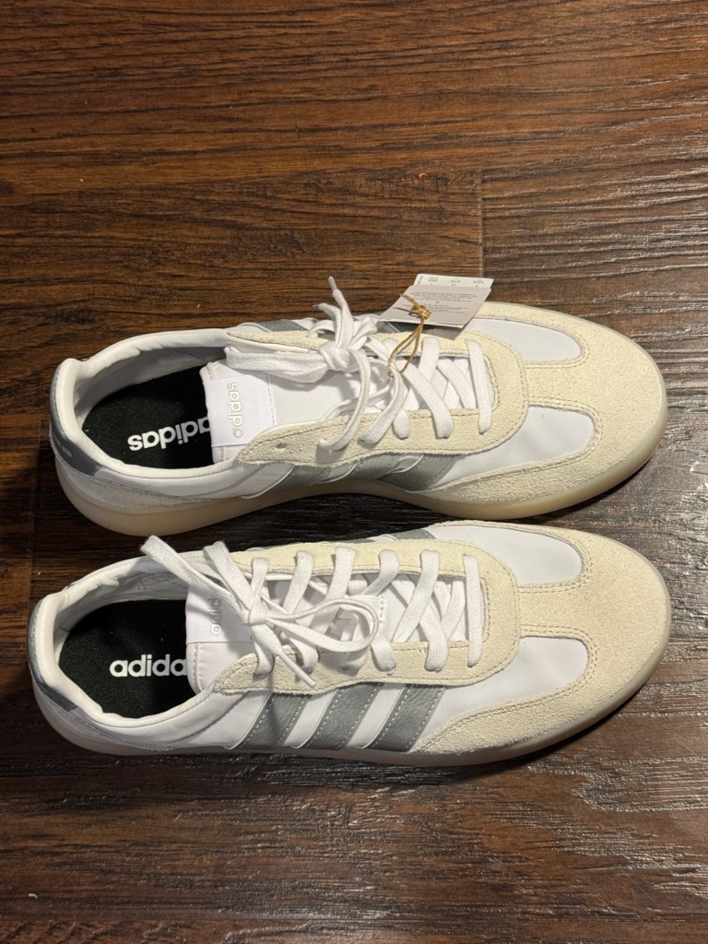 adidas NEW w/ 🏷️ TAG White Cream Suede & Leather Retro Sneakers, Women’s Sz 10.5 - Picture 5 of 10